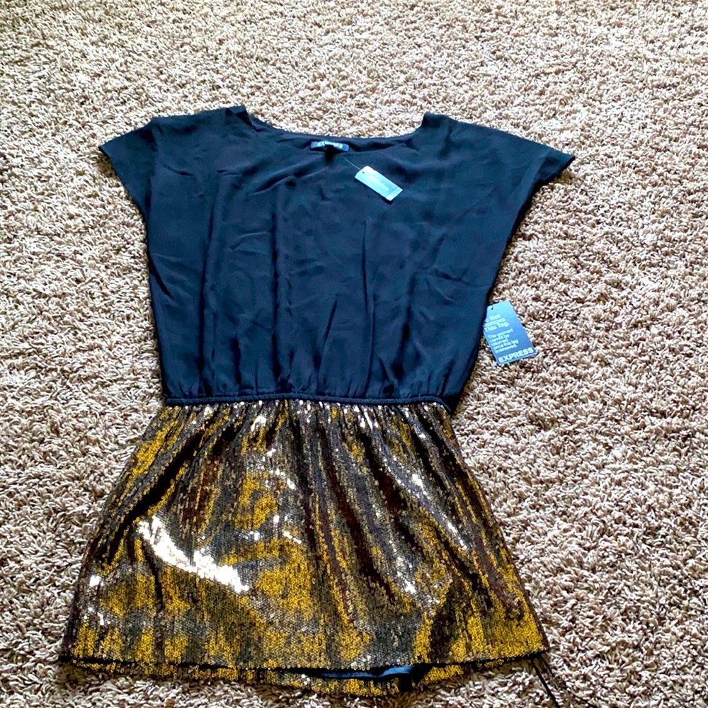 Black and gold party dress
